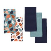 Wholesale - 5pk HELLO FALL PRINTED KITCHEN TOWEL SET C/P 36, UPC: 073558820949
